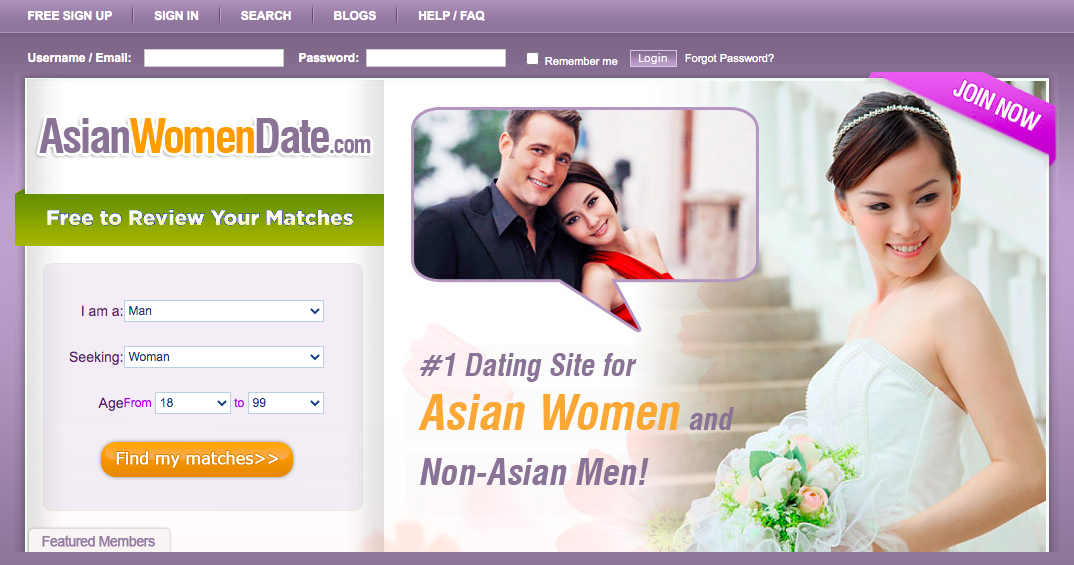 AsianWomenDate main page