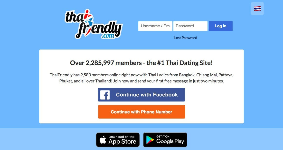 Thaifriendly.Com main page